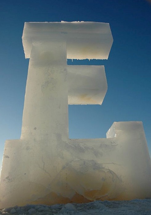 Ice Typography, letters, Typography installations, Environmental Art, Vancouver, collabcubed