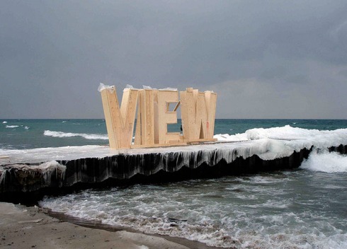 Ice Typography, letters, Typography installations, Environmental Art, Vancouver, collabcubed