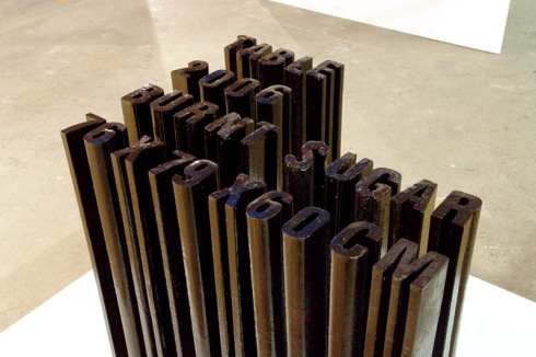 Typography, cool sculptures made of burnt sugar that melt, Jonas Etter, contemporary Swiss art
