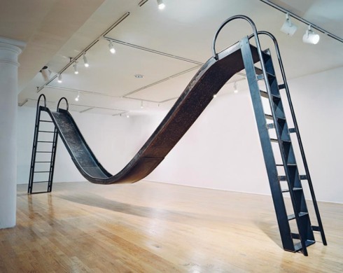 Double Slide, contemporary scultpure, slide sculpture, Karen Olivier, Socrates Sculpture Park