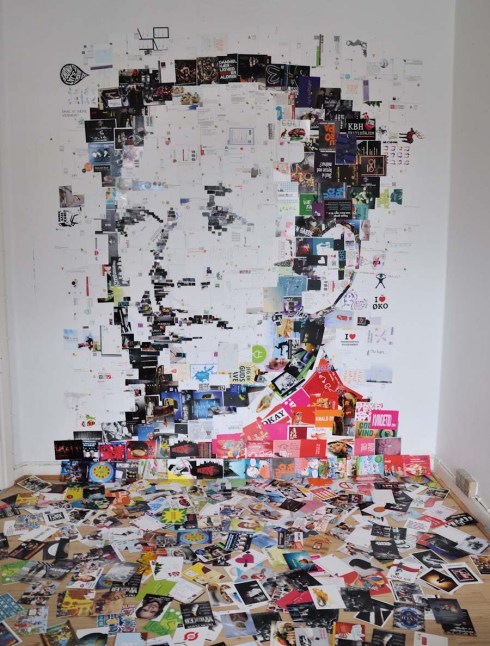 collage of Mao made from postcards by Amir Zainorin, postcard currency portraits
