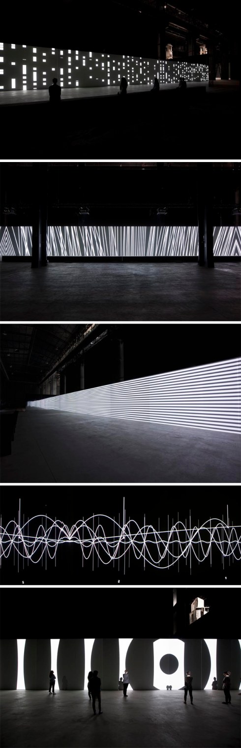 cool audiovisual installation by German artist Carsten Nicolai at HangarBicocca in Milan