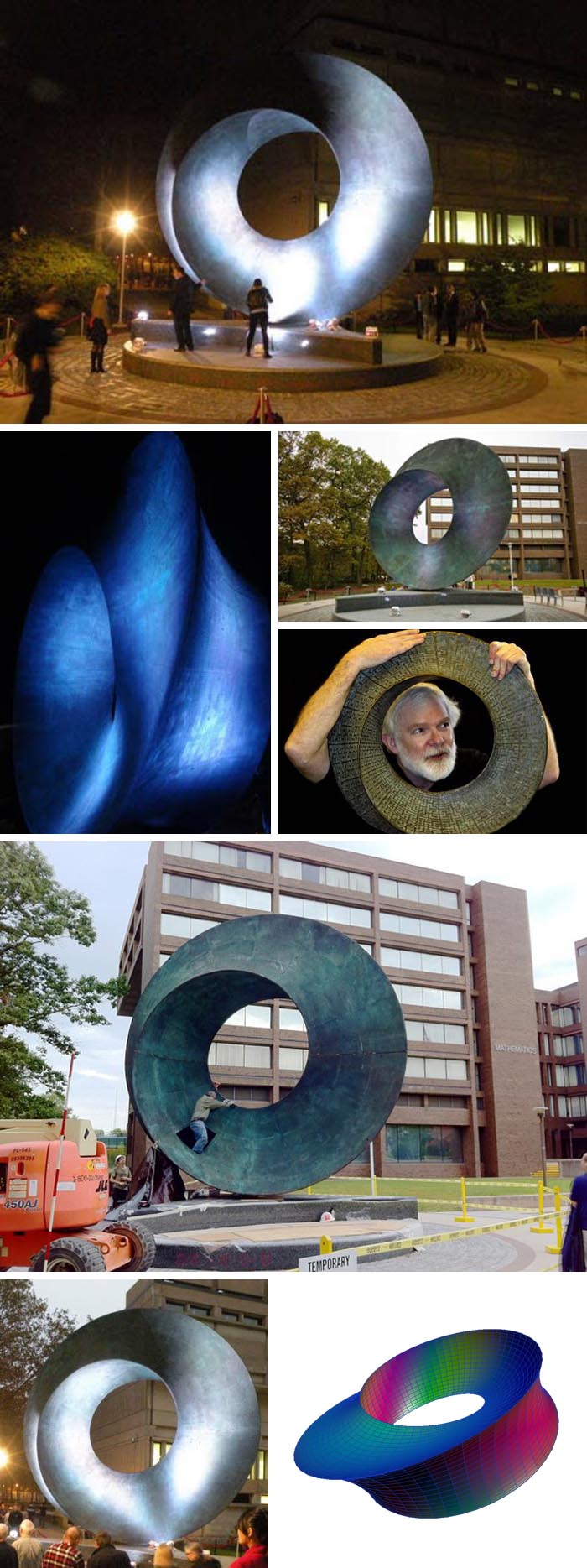 Cool Mathematical sculpture at Stony Brook University, Helaman Ferguson, Umbilic Torus